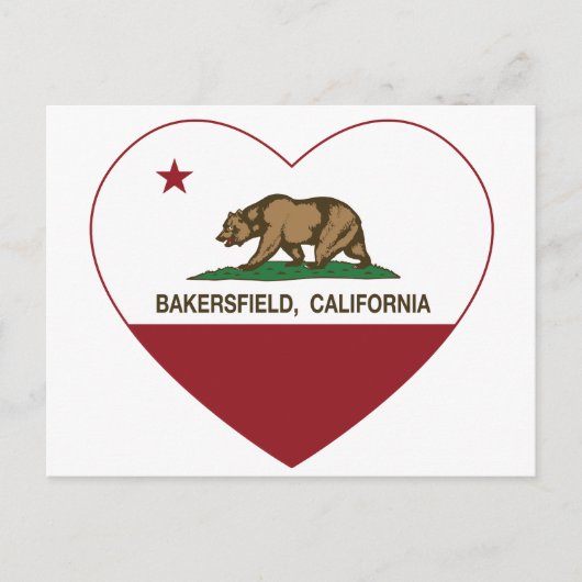 california vlag bakersfield hart briefkaart (Voorkant)