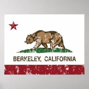 california vlag berkeley in nood poster