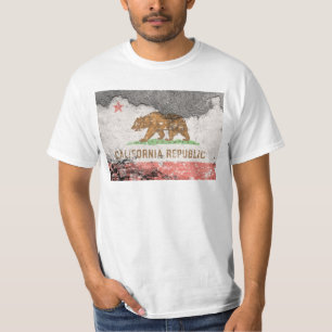 california vlag brick muur t-shirt