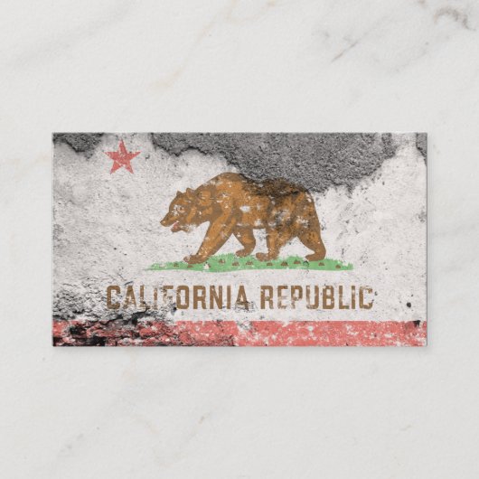 california vlag brick muur visitekaartje (Voorkant)