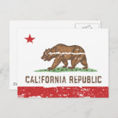  CALIFORNIA-vlag Briefkaart (Voorkant / Achterkant)
