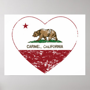 california vlag carmel - hartproblemen poster