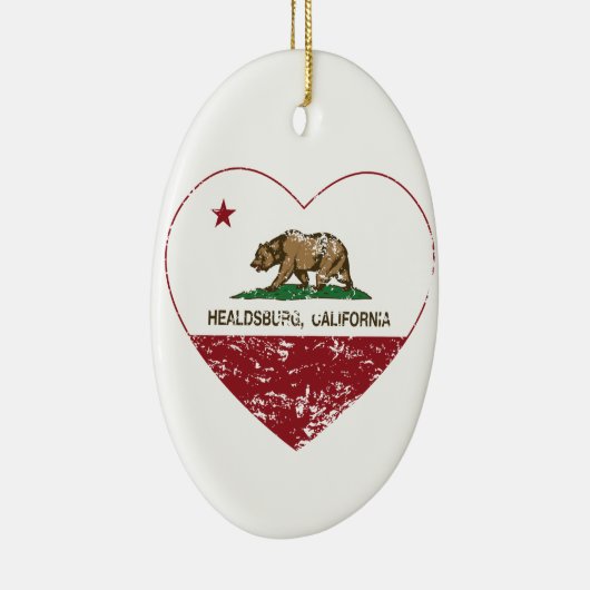 california vlag genedsburg hart in nood keramisch ornament (Rechts)