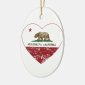 california vlag genedsburg hart in nood keramisch ornament (Links)