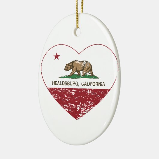 california vlag genedsburg hart in nood keramisch ornament (Links)