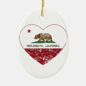 california vlag genedsburg hart in nood keramisch ornament (Voorkant)