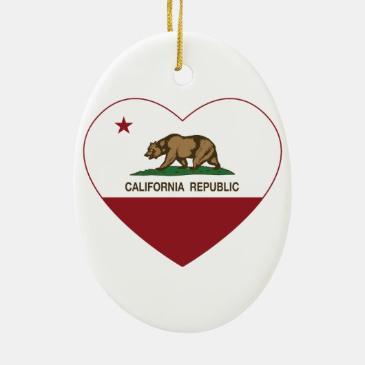 california vlag genedsburg hart in nood keramisch ornament (Achterkant)
