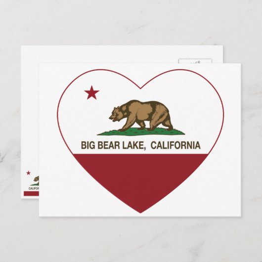 california vlag groot beer meer hart briefkaart (Voorkant / Achterkant)