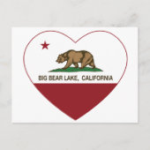 california vlag groot beer meer hart briefkaart (Voorkant)