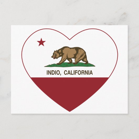 california vlag indio hart briefkaart (Voorkant)