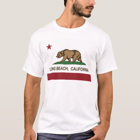california vlag lang strand t-shirt (Voorkant)