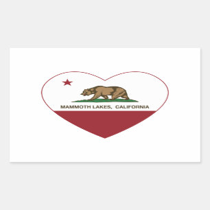 california vlag mammoth meren hart rechthoekige sticker