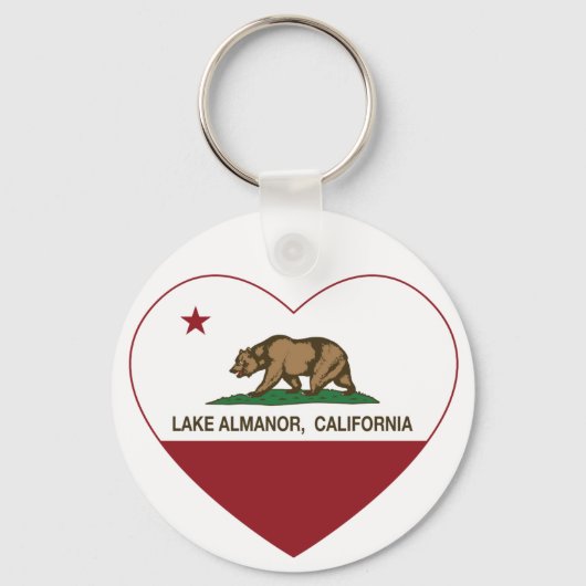 california vlag meer almanor hart sleutelhanger (Voorkant)