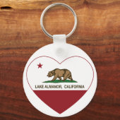 california vlag meer almanor hart sleutelhanger (Voorkant)