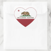 california vlag meer almanor hart vierkante sticker (Tas)