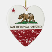 california vlag meer arrowiad - hart in nood keramisch ornament (Rechts)