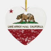 california vlag meer arrowiad - hart in nood keramisch ornament (Voorkant)