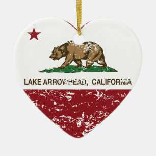 california vlag meer arrowiad - hart in nood keramisch ornament