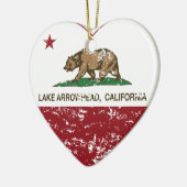 california vlag meer arrowiad - hart in nood keramisch ornament (Links)