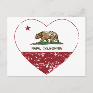 california vlag napa hart in nood briefkaart