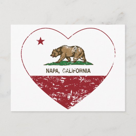 california vlag napa hart in nood briefkaart (Voorkant)
