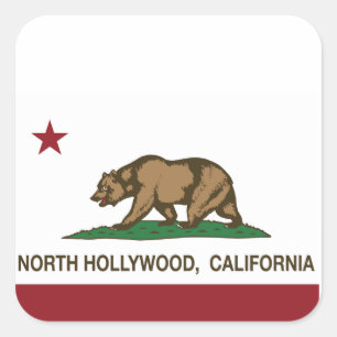 california vlag noord hollywood vierkante sticker