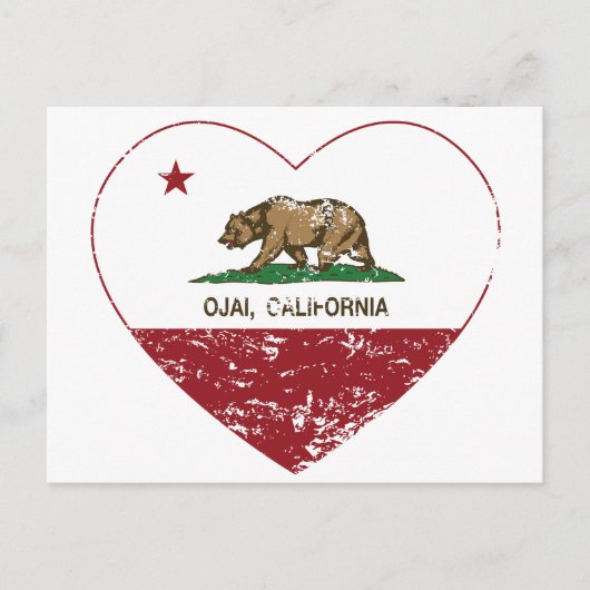 california vlag ojai hart in nood briefkaart (Voorkant)