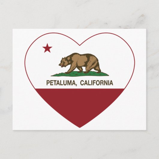california vlag petaluma hart briefkaart (Voorkant)