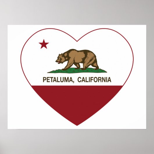 california vlag petaluma hart poster (Voorkant)