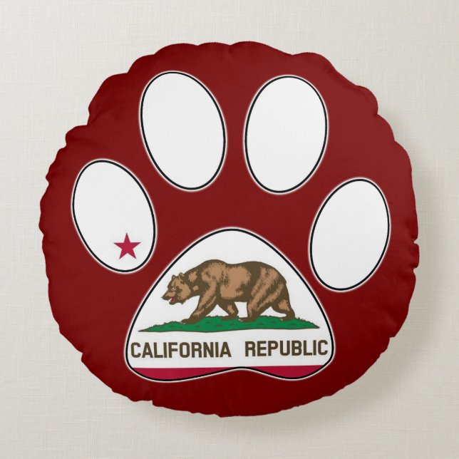 California vlag poot print kussen (Voorkant)