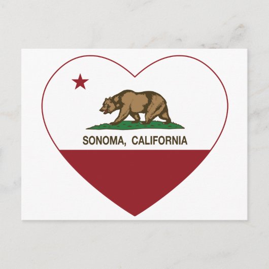 california vlag sonoma hart briefkaart (Voorkant)