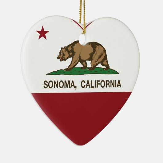 california vlag sonoma hart keramisch ornament (Rechts)