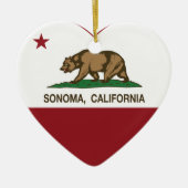 california vlag sonoma hart keramisch ornament (Voorkant)
