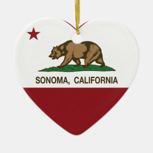 california vlag sonoma hart keramisch ornament
