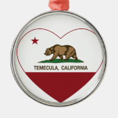 california vlag temecula hart metalen ornament (Voorkant)