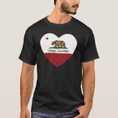 california vlag topanga hart t-shirt (Voorkant)