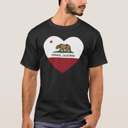 california vlag topanga hart t-shirt (Voorkant)