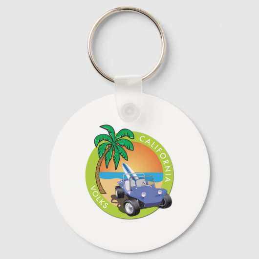 California Volks Dune Buggy met Palms Sleutelhanger (Voorkant)