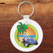 California Volks Dune Buggy with Palms Sleutelhanger (Voorkant)