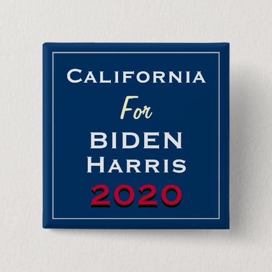 CALIFORNIA voor BIDEN HARRIS 2020 Square Button (Voorkant)