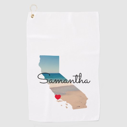 California Vorm Hart Foto Golfhanddoek (Voorkant)