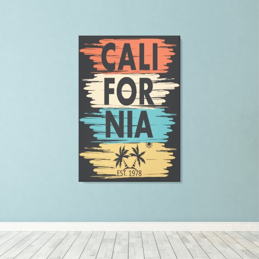 California Wall Art Design Canvas Afdruk (Insitu (Houten vloer))