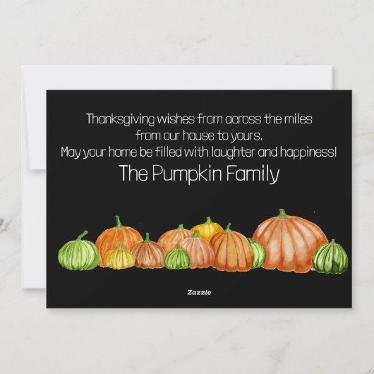 California Waterverf pomkins Thanksgiving Card Feestdagenkaart (Achterkant)