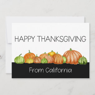 California Waterverf pomkins Thanksgiving Card Feestdagenkaart