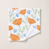 California Waterverf Poppy Pattern Bad Handdoek (Wasdoekje)