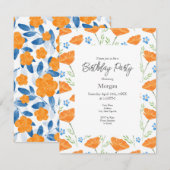 California Waterverf Poppy Pattern Kaart (Voorkant / Achterkant)