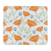 California Waterverf Poppy Pattern Snijplank (Voorkant)