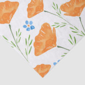 California Waterverf Poppy Pattern Tissuepapier (Detail)