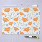 California Waterverf Poppy Pattern Tissuepapier (Craft)