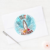 California Wave Surf Riders Ronde Sticker (Envelop)